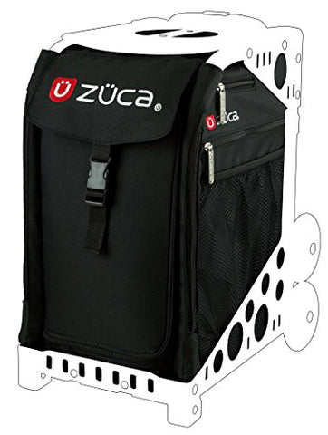 Zuca Sibo032 Sport Insert Bag Obsidian Black Logo Embroidery In Red White 89055900032