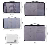 Packing Cubes for Travel Accessories Compression Luggage Organizer with TSA Approved Toiletry Bag (5-Pack)