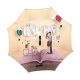 Reverse Umbrella Couple Book Bicycle Inverted Umbrella Reversible for Golf Car Travel Rain
