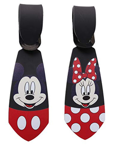 Super Cute Kawaii Cartoon Silicone Travel Luggage ID Tag Tie for Bags (Mickey&Minnie Luggage Tie)