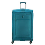 Delsey Luggage Hyperglide Large Checked Luggage Lightweight Spinner Suitcase, Teal Blue