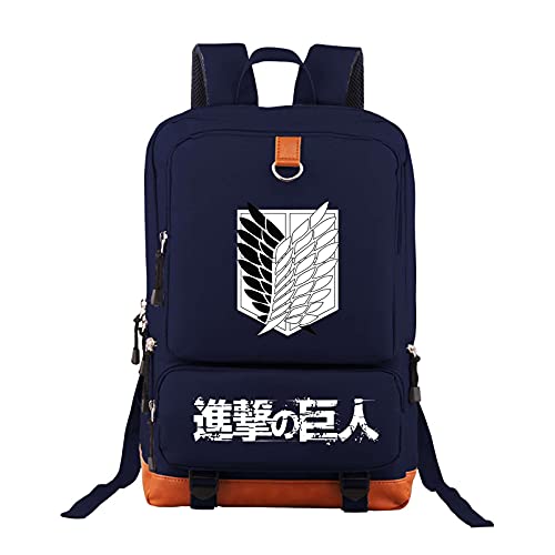 Attack On Titan Backpack School Bag Laptop Backpacks Anime Black Bookbag Rucksack for Student Adult Teens Navy