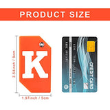 4 Pieces Initial Silicone Luggage Tags for Travel Baggage ID Labels Bag Suitcase Tag with Privacy Name Card and Stainless Steel Loop (Letter K)