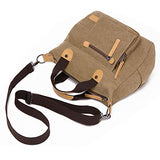 Gashen Canvas Handbag Casual Messenger Bag Shoulder Bag Travel Organizer Bag Multi-pocket Purse for