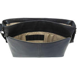 Boconi Tyler Tumbled Single Buckle Leather Messenger in Black w/ Khaki