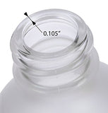1 oz Frosted Clear Glass Boston Round Treatment Pump Bottle (24 pack) + Funnel and Labels for cosmetics, serums, essential oils, aromatherapy, food grade, bpa free