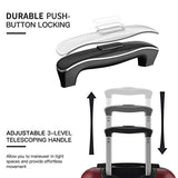 SHOWKOO Luggage Sets Expandable PC+ABS Durable Suitcase Double Wheels TSA Lock Red Wine