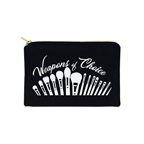 Weapons Of Choice 12 oz Cosmetic Makeup Cotton Canvas Bag - (Black Canvas)
