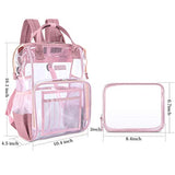Gonex Heavy Duty Clear Backpack with Cosmetic Bag, Transparent Backpack Fits 15.6 inch Laptop for