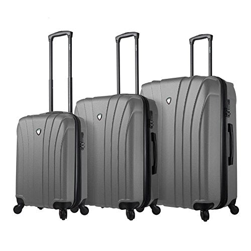 Mia Toro Italy Nicosia Hardside Spinner Luggage 3pc Set-Silver