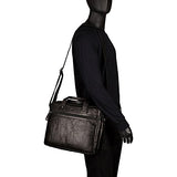 Mancini Leather Goods Zippered Double Compartment Briefcase with RFID Secure