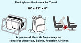 BoardingBlue Personal Item Laptop Backpack for America, Spirit, Frontier Airlines (Black)
