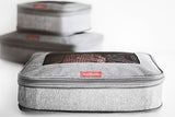 LeanTravel Compression Packing Cubes Luggage Organizers for Travel W/Double Zipper (3) Set (Grey)