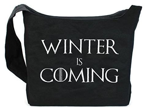 Dancing Participle Winter is Coming Embroidered Sling Bag