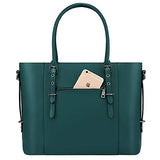 MOSISO PU Leather Laptop Tote Bag for Women (Up to 15.6 inch), Deep Teal