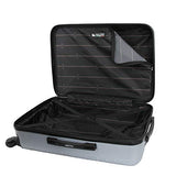 Mia Toro Italy Molded Art Stripped Cubes Hard Side 24 Inch Spinner, Silver