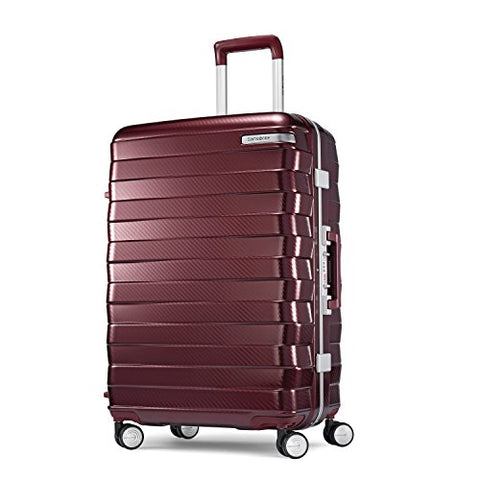 Samsonite Framelock Hardside Checked Luggage With Spinner Wheels, 25 Inch, Cordovan