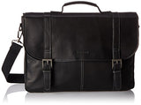 Heritage Travelware Colombian Leather Dual Compartment 16" Flapover Laptop Portfolio, Black