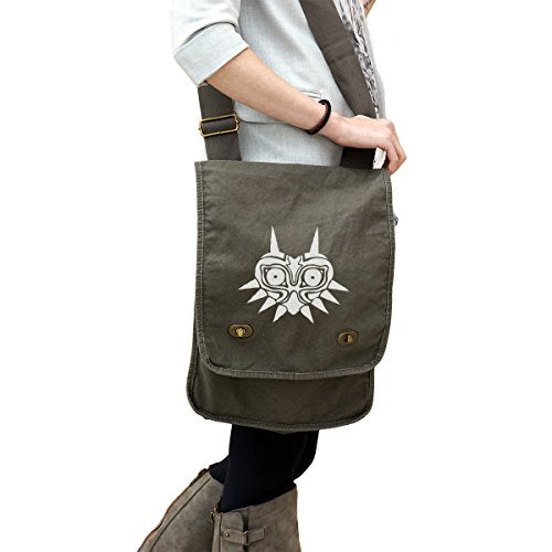 Majora'S Mask Legend Of Zelda Inspired Silhouette 14 Oz. Authentic Pigment-Dyed Canvas Field Bag