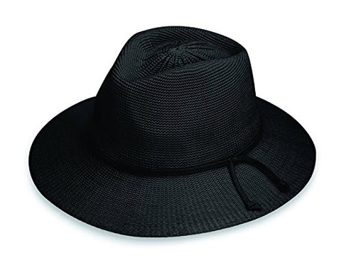 Wallaroo Hat Company Women’s Victoria Fedora Sun Hat - Black - UPF 50+