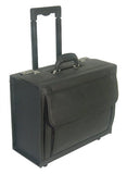 Black Leather Wheeled Catalog Case (#1855-0)