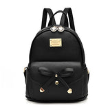 Girls Bowknot Cute Leather Backpack Mini Backpack Purse For Women