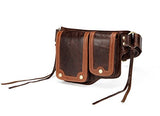 Vicenzo Leather Ronny Leather Waist Bag Fanny Pack (Dark Brown)