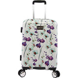 BEBE Women's Alexandra 21" Hardside Carry-on Spinner, White Floral
