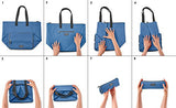 Biaggi Zipsak Micro-Fold Shopper - 16-inch Tote - As Seen on Shark Tank - Winter Blue