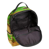 Fresh Green Frog Backpack School Travel Bag Daypack for Women Girls Boys