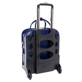 McKlein, W Series, LA Grange, Top Grain Cowhide Leather, 15" Leather Vertical Patented Detachable -Wheeled Ladies' Laptop Briefcase, Navy (96497)