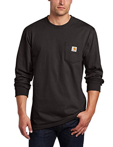Carhartt Men's Workwear Pocket Long Sleeve T-Shirt Midweight Jersey Original Fit K126,Black,Large