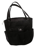 Dolphin Bag, Medium Mesh Beach Bag Tote, 7 Pockets , Zip, Black – 5 Colors