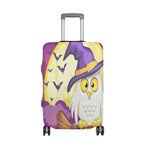 Suitcase Cover Halloween Owl And Moon Luggage Cover Travel Case Bag Protector for Kid Girls
