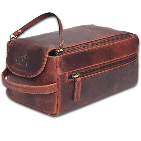toiletry bag for men - toiletry bag for women leather toiletry bag travel dopp kit Leather dopp men (Brown Crazy Horse)