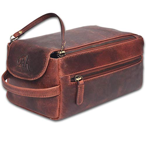 toiletry bag for men - toiletry bag for women leather toiletry bag travel dopp kit Leather dopp men (Brown Crazy Horse)