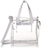 Nova Sport Wear Bag with Handles / Adjustable Strap Transparent Gameday Tote, 12 x 12 x 6 Inch - White