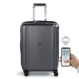 Delsey Pluggage 23" Hardside Spinner Upright Checked Luggage (Black)