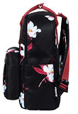 HotStyle Convertible Floral Backpack for Girls - Waterproof fits 14-inch Laptop - Black