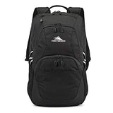 High Sierra Swoop SG Kids College School Backpack Book Bag Travel Laptop Bag with Drop Protection Pocket, Tablet Sleeve, and 360 Reflectivity, Black