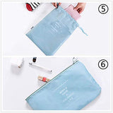 Packing Bags,Mossio 7 Piece Mesh Carry On Luggage Organizer Pouch for Clothes Blue Flower