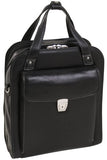 Siamod Pastenello 45315 Black Leather Vertical Detachable-Wheeled Laptop Case