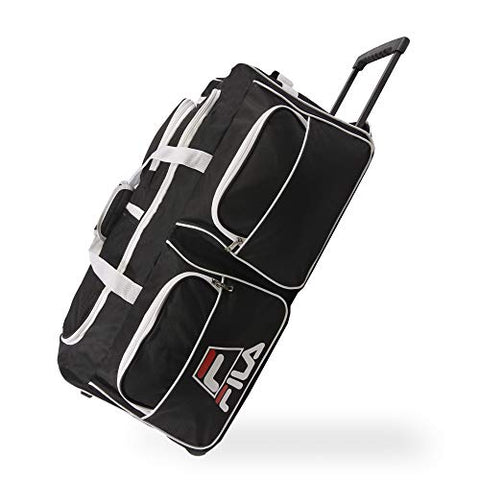 Fila 30" 8-Pocket Rolling Duffel, Black One Size