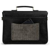 ECOSUSI Women Vintage PU Leather Messenger Shoulder Satchel Bag, Black