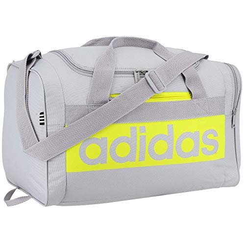 adidas Court Lite Duffel Bag, Halo Silver/Acid Yellow, One Size