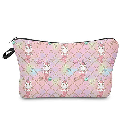 Makeup Bag Funny,Unicorn Mermaid 3D Travel Small Cosmetic Bags Organizer for Women Multifunction Handbag Toiletry Storage Pouch Waterproof Purse