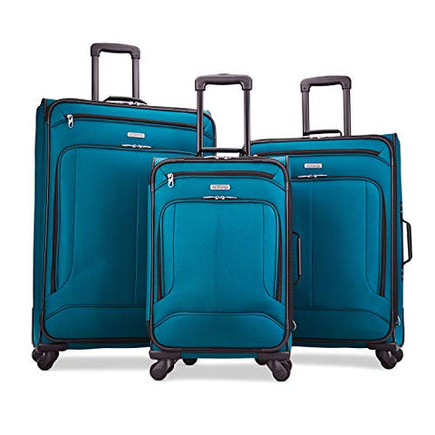 American Tourister Pop Max 3-Piece Softside (SP21/25/29) Luggage Set with Multi-Directional Spinner Wheels, Teal