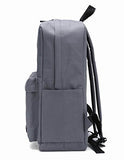 Thikin Grey Bookbag Basic Backpack Casual Light Rucksacks Outdoor Travel Bag