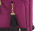 Steve Madden Luggage Wheeled Suitcase Under Seat Bag (Peek-A-Boo Purple)