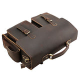 Polare 17'' Mens Full Grain Leather Laptop Briefcase Business Messenger Bag Satchel